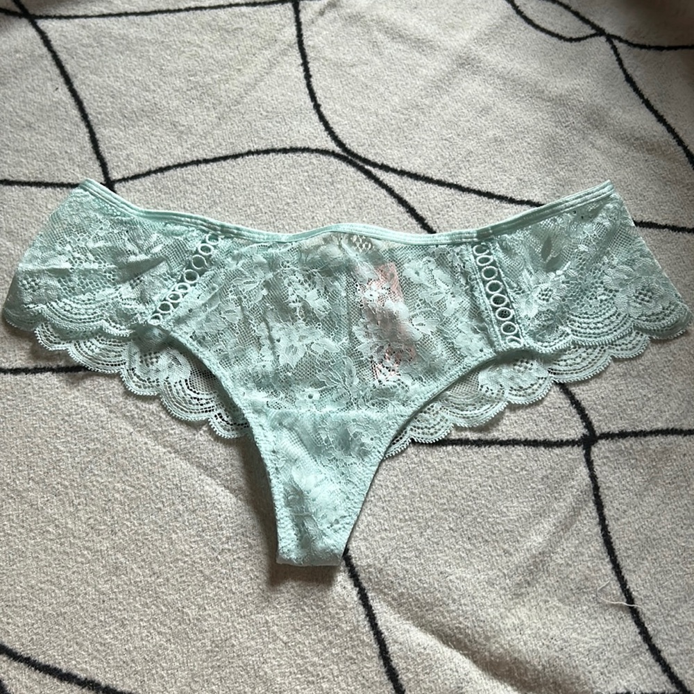 Victoria’s Secret Dream Angels ice light green sz M NWT panty wide side thong